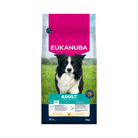 Eukanuba Adult Medium Breed kylling hundefoder, 12 kg pose set forfra
