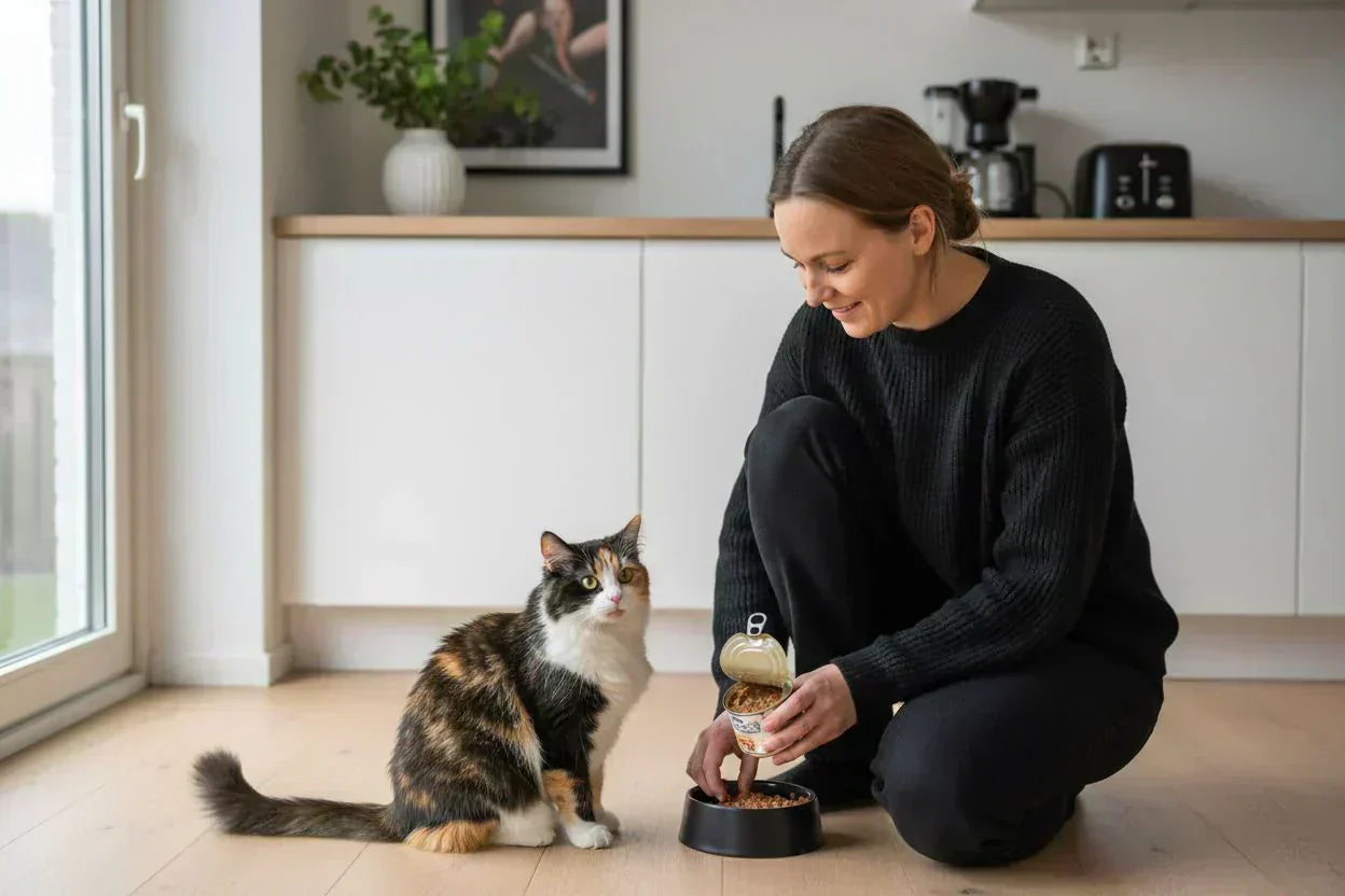 kat vådfoder menneske