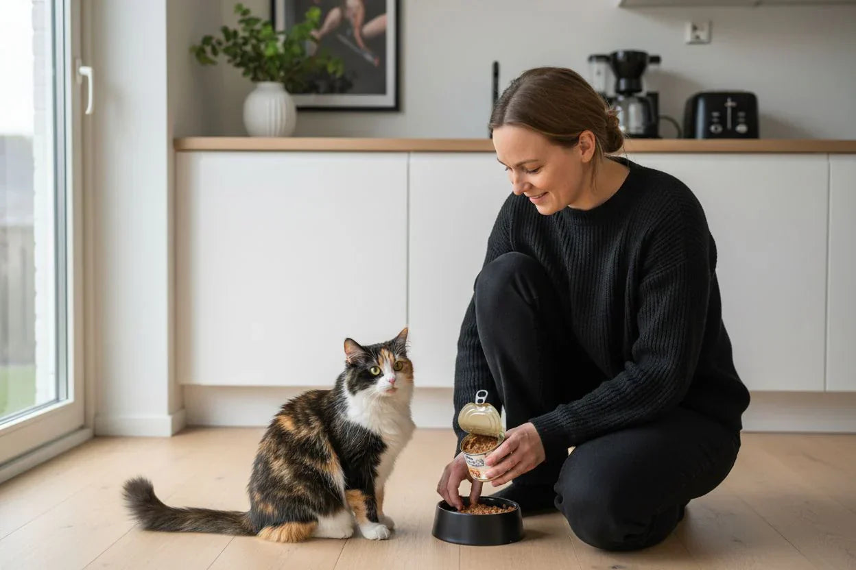 kat vådfoder menneske