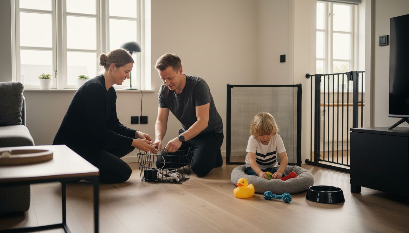 familie forbereder hvalp