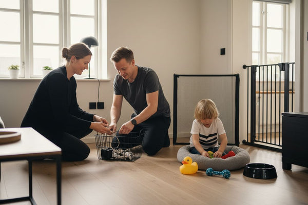 familie forbereder hvalp