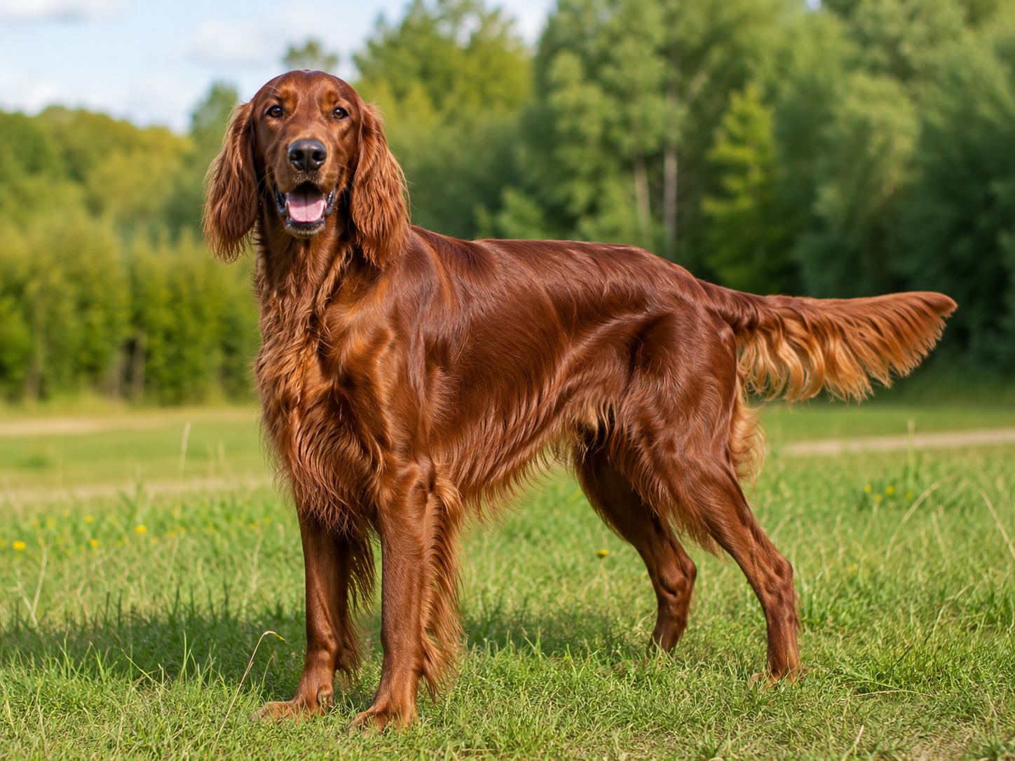 Irsk Setter: raceguide – temperament, pleje, motion og sundhed