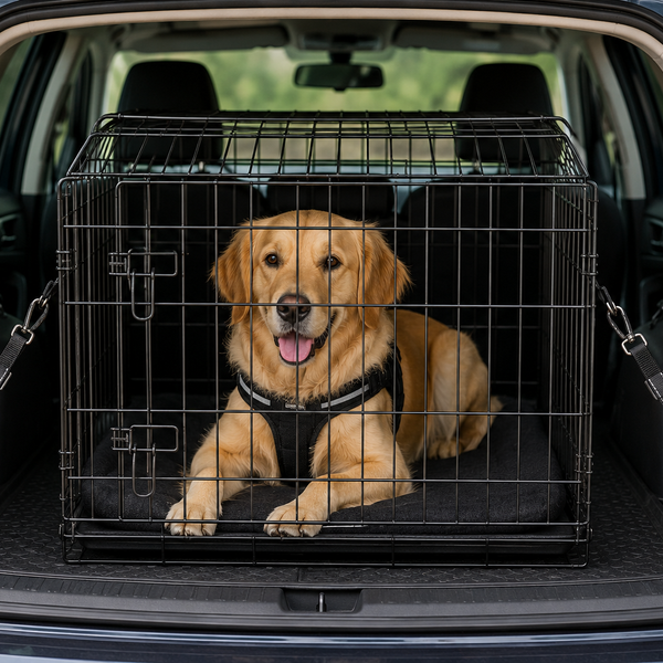 Hund i bil: regler, bur, bilsele og varme