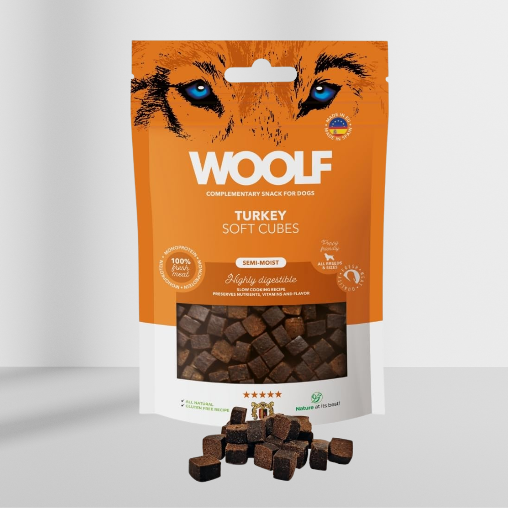 Woolf Soft Cubes Kalkun, 100g