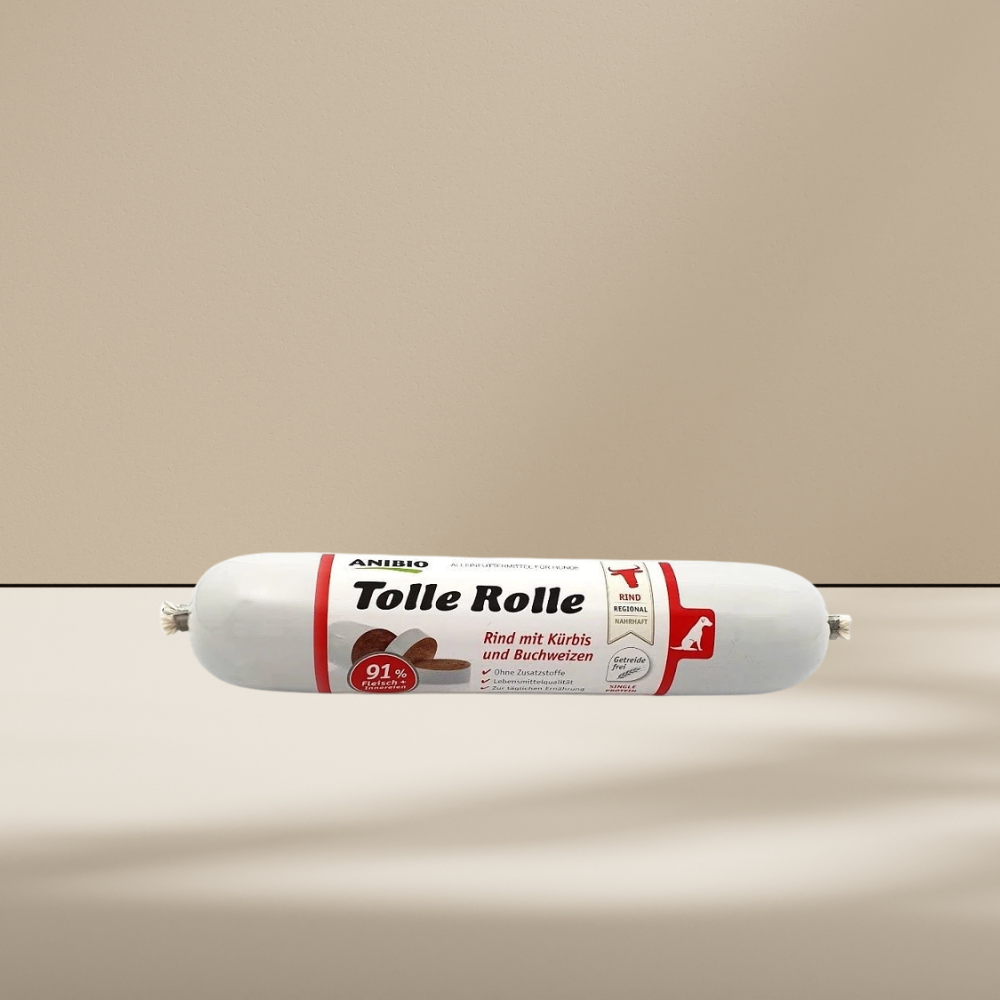 Anibio Tolle Rolle Okse 400 g. Skærepølse 91% Kød