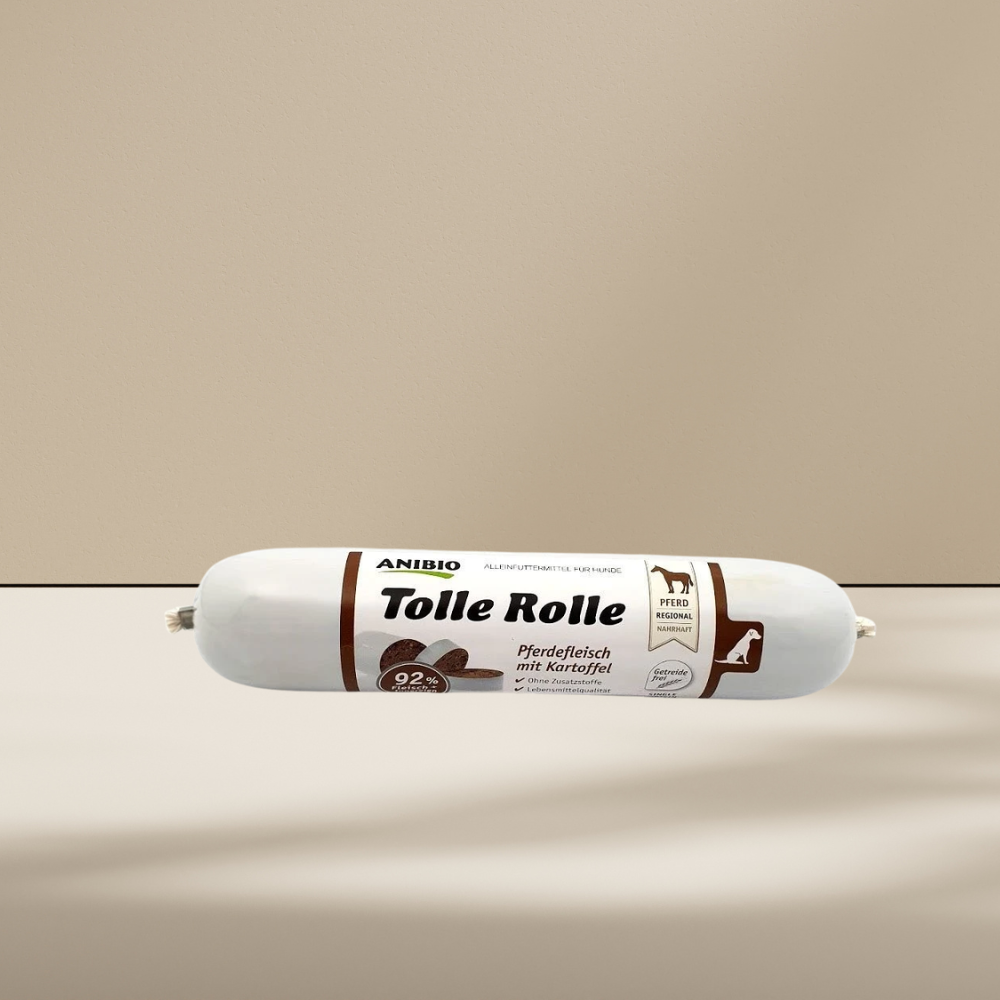 Anibio Tolle Rolle Hest 400 g. Skærepølse 92% Kød