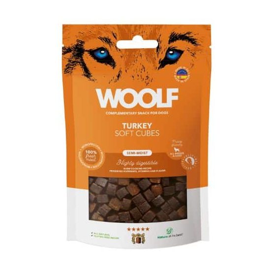 Woolf Soft Cubes Kalkun, 100g