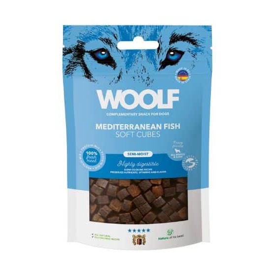 Woolf Soft Cubes Middelhavs fisk, 100g