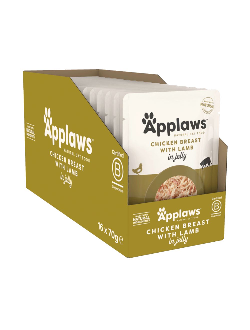 Applaws Kylling & Lam 70g Gele Pose, Kat