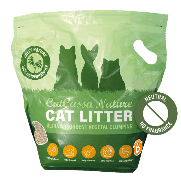 CatCassa Nature kattegrus Neutral 6 kg, posen set forfra