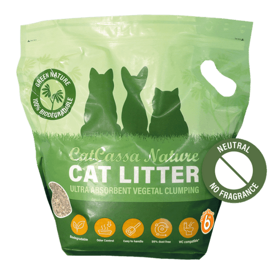 CatCassa Nature kattegrus Neutral 6 kg, posen set forfra