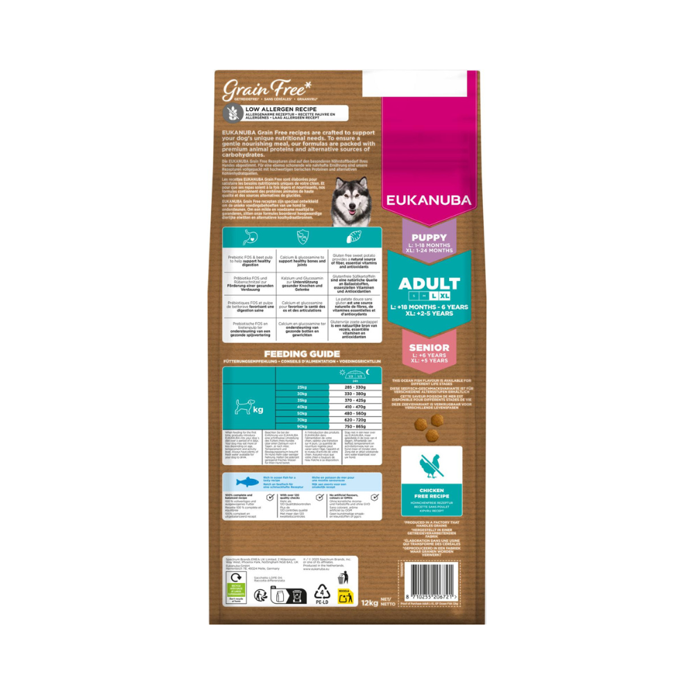 EUKANUBA Adult Large Breed Grainfree Havfisk 12kg