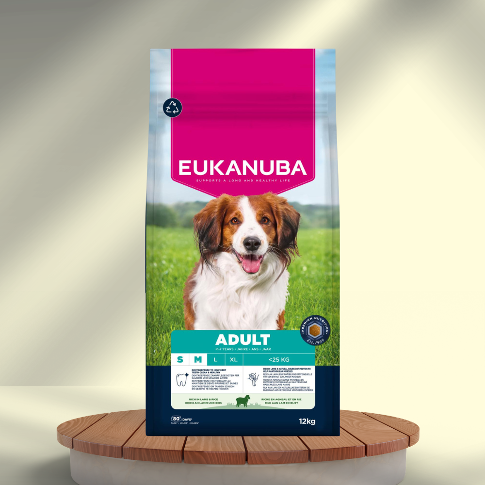 EUKANUBA Adult Small/Medium Breed Lam & Ris 12kg