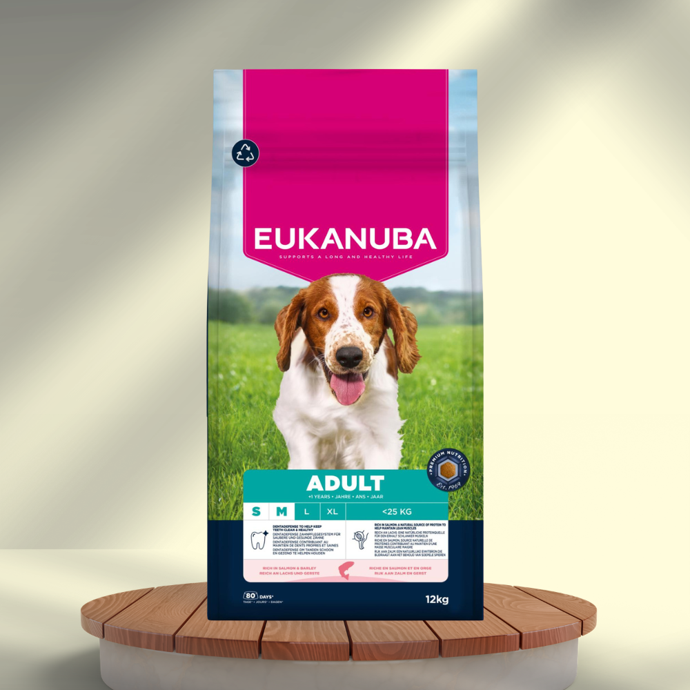 EUKANUBA Adult Small/medium Breed Laks & Byg 12kg