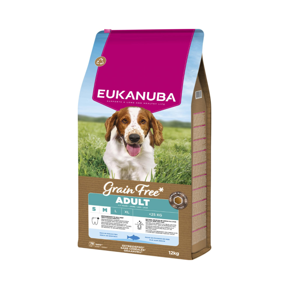 EUKANUBA Adult Small/Medium Grainfree Havfisk 12kg