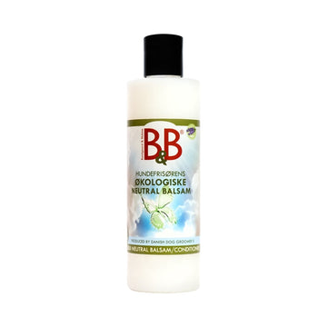 B&B Økologisk Neutral Balsam med aloe vera til hund, 250 ml flaske set forfra