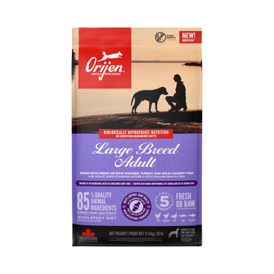 ORIJEN Large Breed Adult tørfoder til store voksne hunde, 11,4 kg pose set forfra