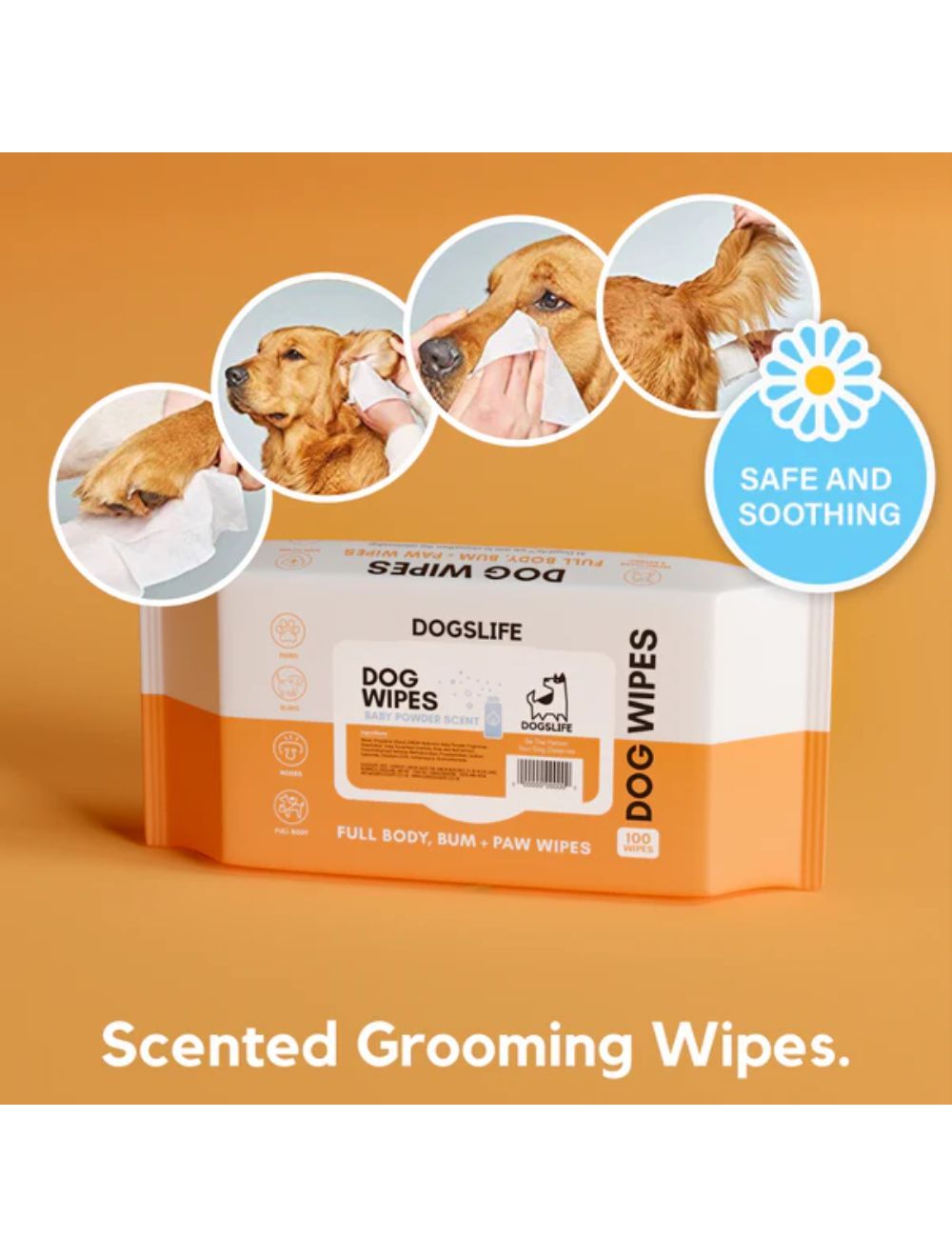 Dogslife Renseservietter babypudder 100stk