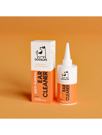 Dogslife Ørerens (Ear Cleaner) 237 ml til hunde med aloe vera og kokos, flaske set forfra