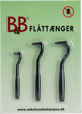 B&B Flåttænger sampak med 3 stk. til at fjerne flåter fra hund og kat
