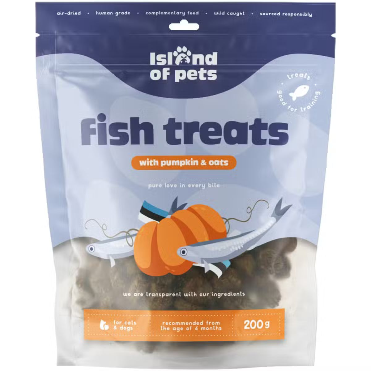 Island of Pets, Fish treats with pumpkin and oats, 80g
