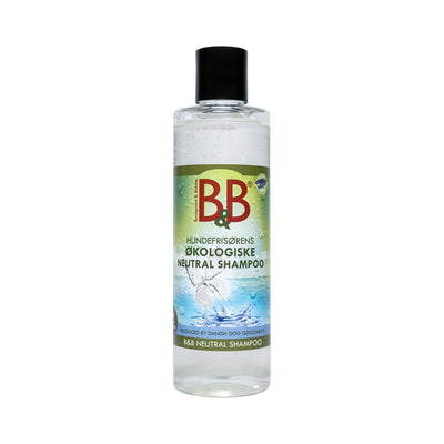 B&B Økologisk Neutral Shampoo med aloe vera til hund, 250 ml flaske set forfra