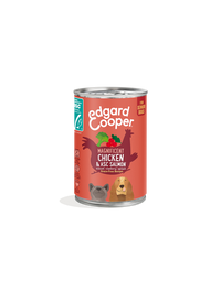Edgard & Cooper Senior vådfoder Kylling og Laks til ældre hunde, 400 g dåse set forfra